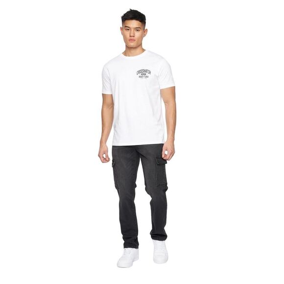 Crosshatch Mens Kremtap Cargo Jeans / Black Wash